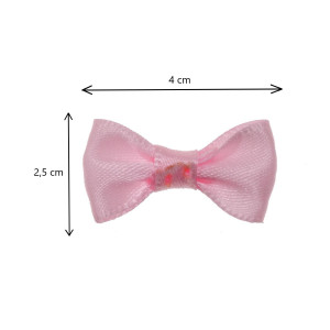 Fundita textil roz 3cm 10/set - Img 2