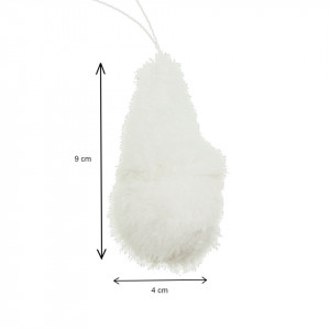 Gnom cu barba, haina si caciula blanita alba si agatatoare 9cm DD63150 - Img 2