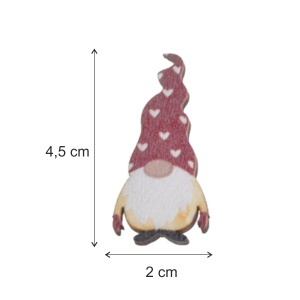 Gnom din placaj cu adeziv 4,5x2cm 12/set Canea HAC-77221 - Img 2