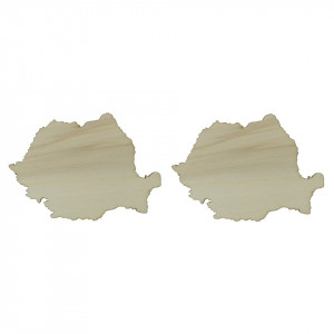 Harta Romaniei placaj 8x5,5cm 2/set - Img 1