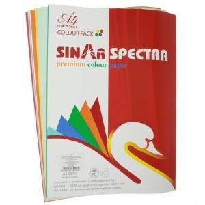 Hartie color 10 culori A4 70g 50/set Sinar Spectra