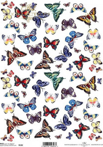 Hartie de orez A4 68 Fluturi multicolori 25-30g ITD R0130