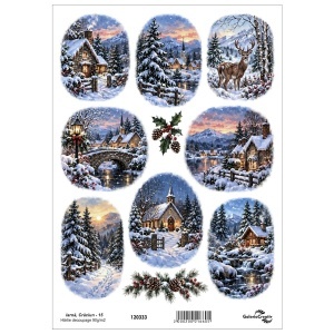Hartie decoupage Iarna, Craciun - 15 20x27,5cm 90g