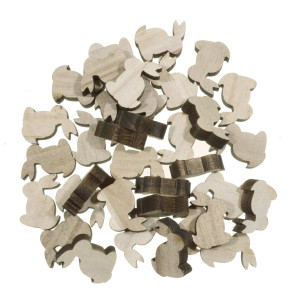 Iepure lemn natur 2,5cm 36/set Canea 129CAN16072-2,5