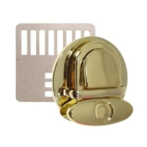 Inchizatoare metalica pentru geanta 4x4cm aurie 3 piese 590286