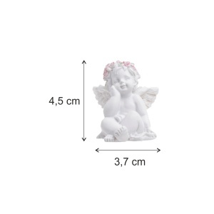 Inger ceramica alb coronita roz 4,5x3,7cm 4 modele/cutie Canea RD18-1872 - Img 2