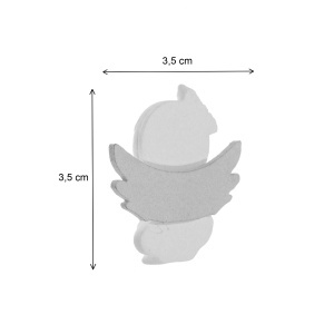 Inger ceramica model asezat cu aripi lemn 3,5x3,5cm alb 4/set - Img 2