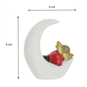 Inger pe luna ceramica alb, rosu, auriu 6x1,8x6cm DD62566 - Img 2