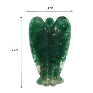 Inger rasina si piatra aventurin 4x7x2,2cm verde/auriu - Img 2