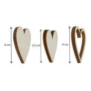 Inima placaj 3 piese 1 plina 3,3x3,5cm + 1 plina + 1 decupata 4x4cm 2/set - Img 2