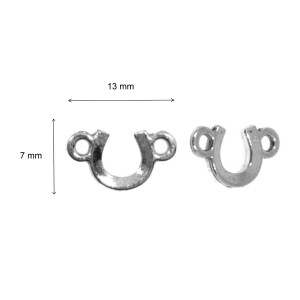 Link metalic argintiu potcoava 13x7mm 25/set - Img 2