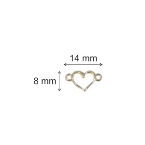 Link metalic auriu inima decupata 14X8mm 25/set - Img 2