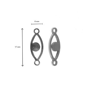 Link metalic inox ochiul lui Horus 17x6mm 5/set - Img 2