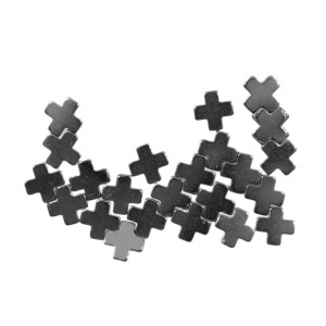 Margele hematit sintetic cruce 8,1x8,1x3mm 13g 16buc