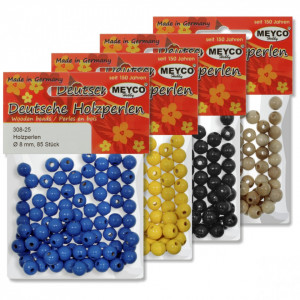 Margele lemn rotunde 8mm 85/set Meyco 308