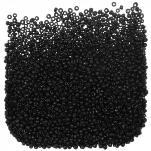 Margele nisip rotunde negru lucios 2mm 60g