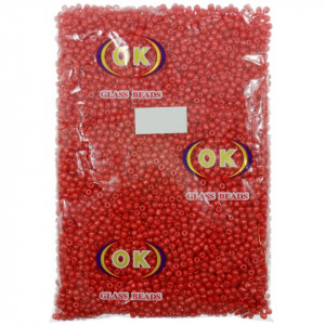 Margele nisip rotunde rosu deschis lucios 4mm 440g