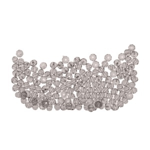 Margele sticla fatetata rondele maro deschis transparent 3x4mm 9g