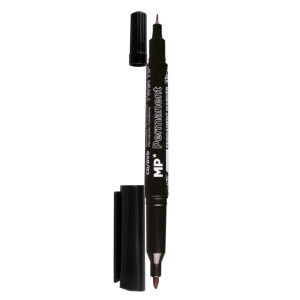 Marker permanent 2 capete varf rotund 0,5mm/1mm MP PE541N-S negru
