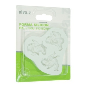 Matrita silicon 3 modele ingeri 8x8x1,4cm T06056