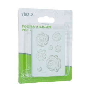 Matrita silicon 7 trandafiri 8x6x1cm T05088 gri