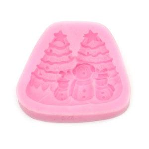 Matrita silicon decor Craciun om de zapada 7,8x7x1,6cm 812350 roz