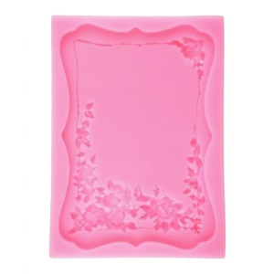 Matrita silicon rama decorativa dreptunghiulara 15,6x10,7x1,2cm 841942 roz