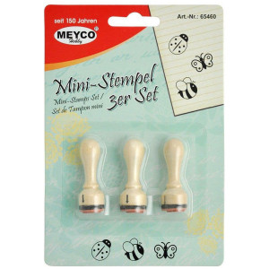 Mini stampile fluture/albina/buburuza 1,1cm diametru 3/set Meyco 65460