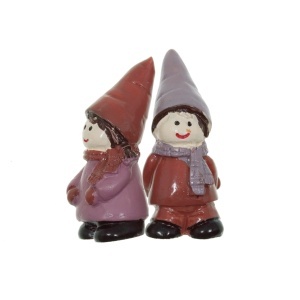 Miniatura pitic rasina lila/maro 1,9x4cm 2/set