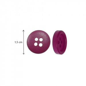 Nasture lemn 4 gauri culori diverse 1,5cm 80/set Colorarte A347 - Img 2