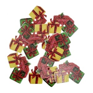 Nasture lemn multicolor cadouri 2,9x3,7cm 10/set