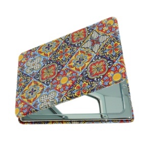 Oglinda de buzunar dubla model Mozaic-3 6x9cm multicolor