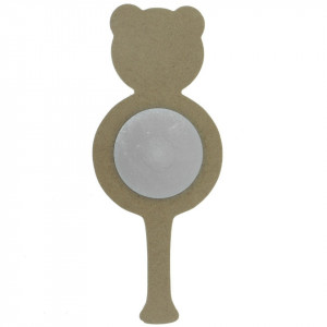 Oglinda rotunda pe suport mdf ursulet cu maner 21x8,5cm - Img 1