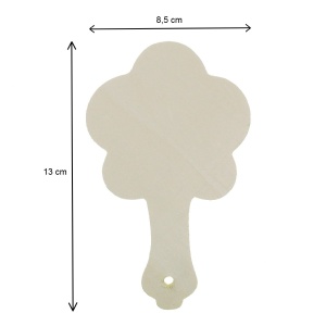 Oglinda rotunda pe suport placaj floare 5 petale cu maner 13x8,5cm - Img 2