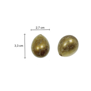 Ou plastic auriu pestrit 2,7x3,3cm 30/set Canea 22CANX-100J_GLD - Img 2
