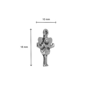 Pandantiv metalic argintiu zana 10x18mm 8/set - Img 2