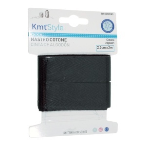 Panglica bumbac neagra 25mm x 2m KmtStyle 5200590