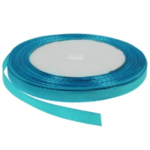 Panglica satinata turcoaz mediu 6mm x 21m/rola