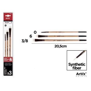 Pensula sintetica varf rotund/drept/oblic coada scurta 3/set Artix 0-6-3/8 PP233 - Img 2