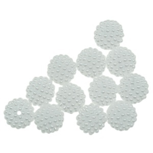 Perla plastic mura feliata alb 14mm 10g (11buc)