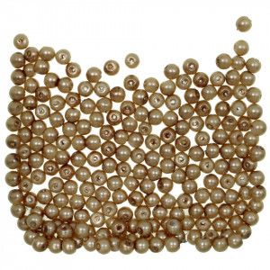 Perla sticla rotunda maro aluna 3,5x4,5mm 20g