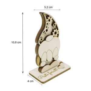 Pitic placaj decupat Paste Fericit! cu inima 5 piese/set 7x4x10,8cm - Img 3