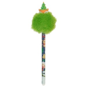 Pix gel cu stergere mina albastra 0,5mm capac pompon verde deschis MP CH57031