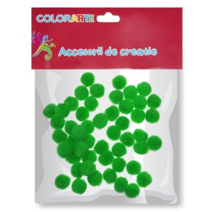 Pompon 1cm 50/set Colorarte verde A2403