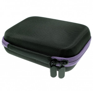 Portofel dreptunghiular cu fermoar mov si 12 lacasuri pentru uleiuri esentiale 12x16,5cm 4202320000