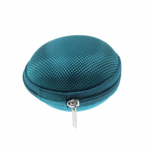 Portofel rotund turcoaz cu fermoar si 7 lacasuri pentru uleiuri esentiale 8cm 4202320000