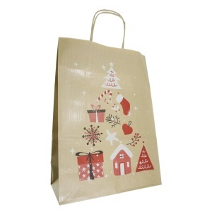 Punga hartie craft natur motive Craciun maner rasucit 22x10x31cm Colorarte P4224