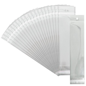 Punga transparenta 30 microni cu clapeta adeziva si agatatoare 4x14,5/20cm 95/set +/-5buc