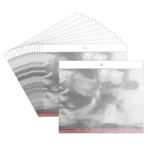 Punga transparenta cu clapeta adeziva si agatatoare 35x21/25cm 20/set