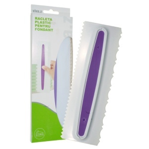 Racleta plastic cu 2 modele 8,7x23cm alb/mov T06065